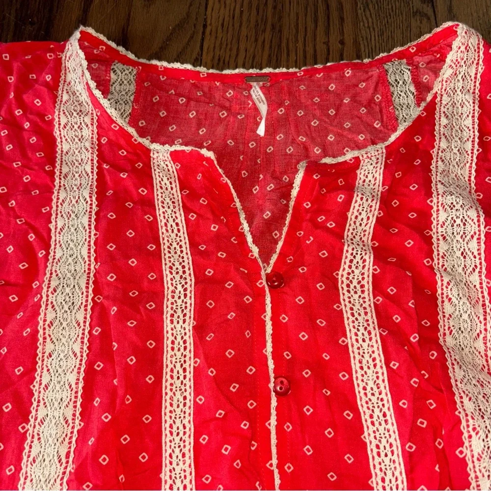 Free People Women’s Peasant Blouse Size S - Picture 3 of 13